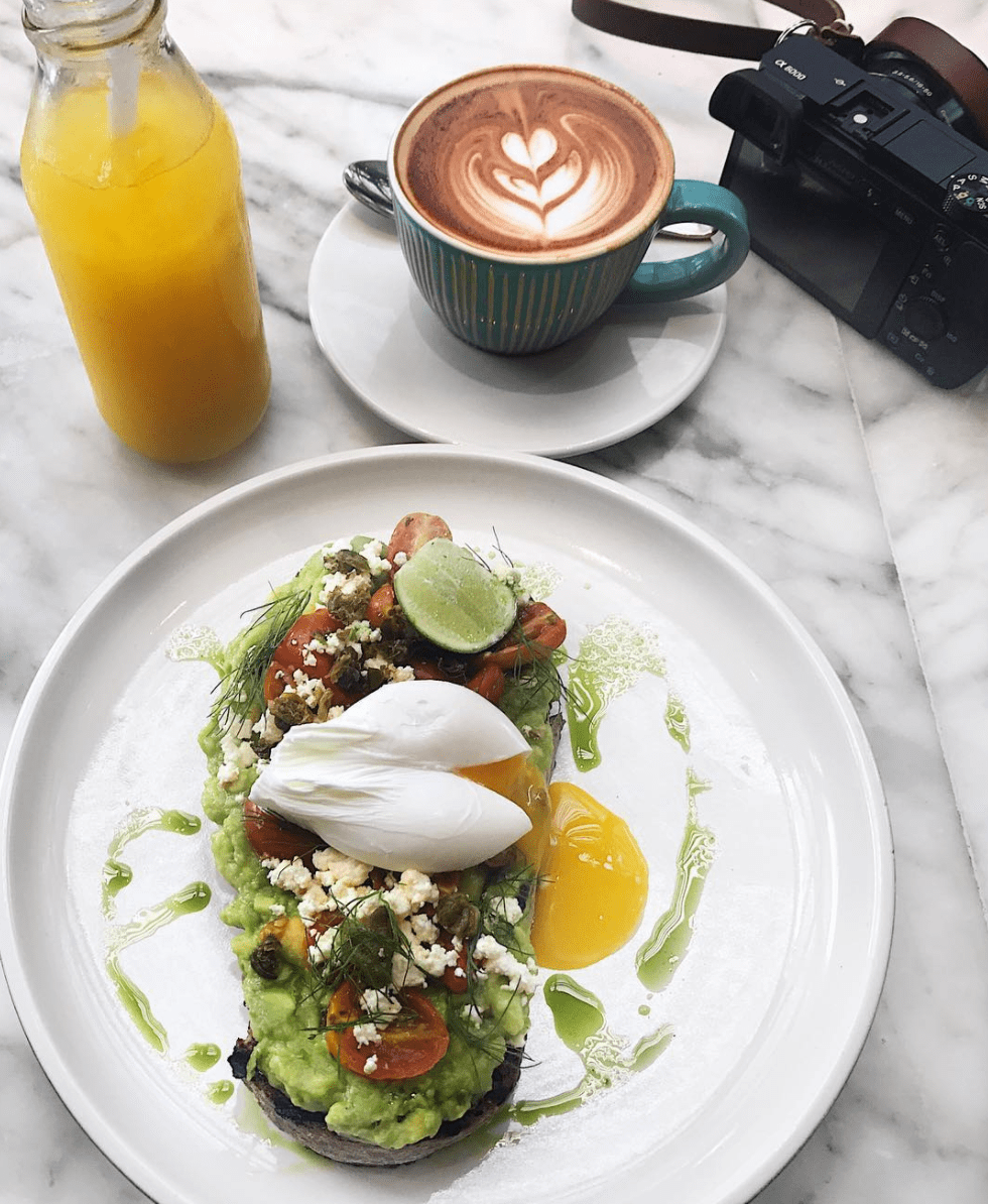 Avocado Toast and Latte at Sisterfields in Seminyak, Bali