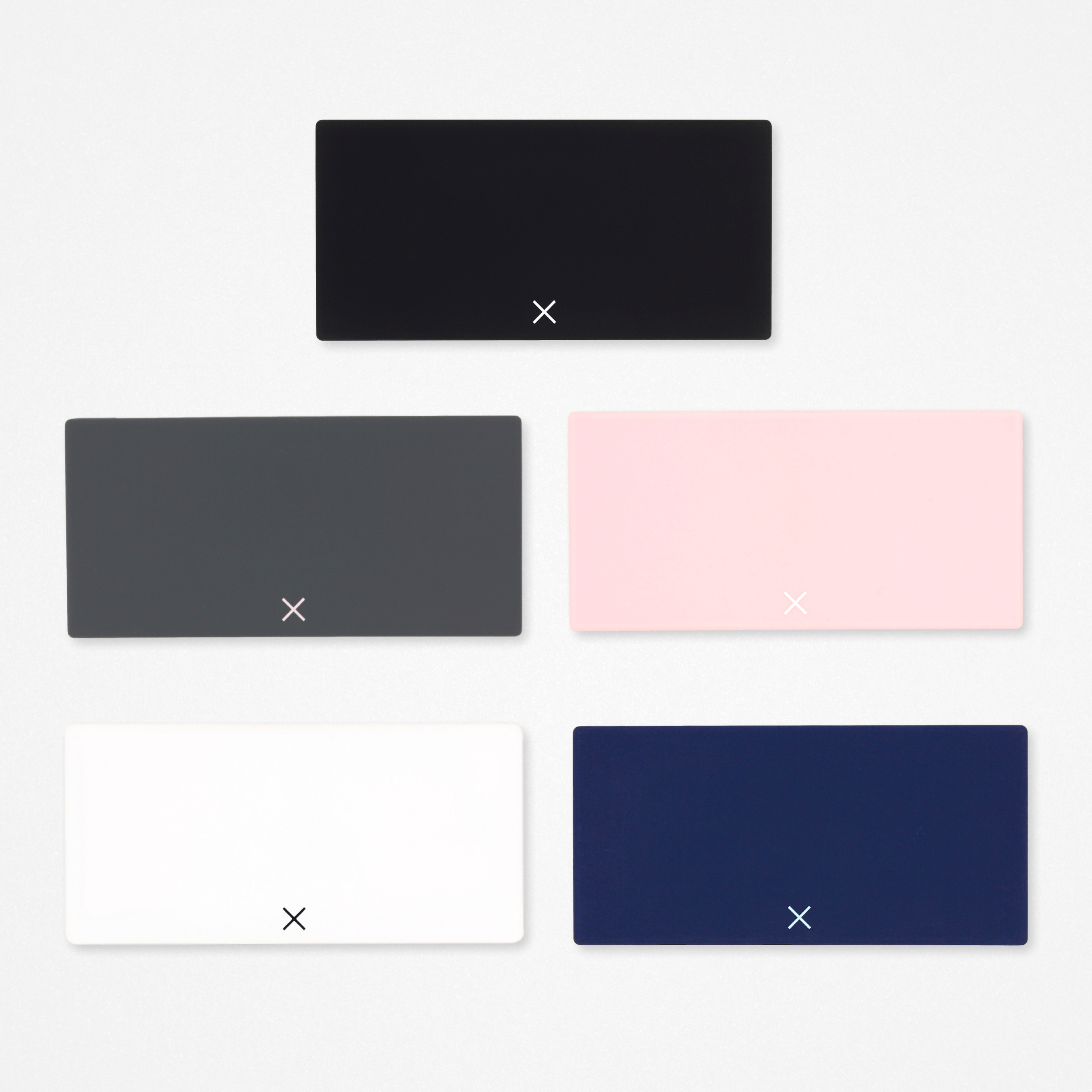 Port and Polish pillbox in black, grey, pink, white and navy blue