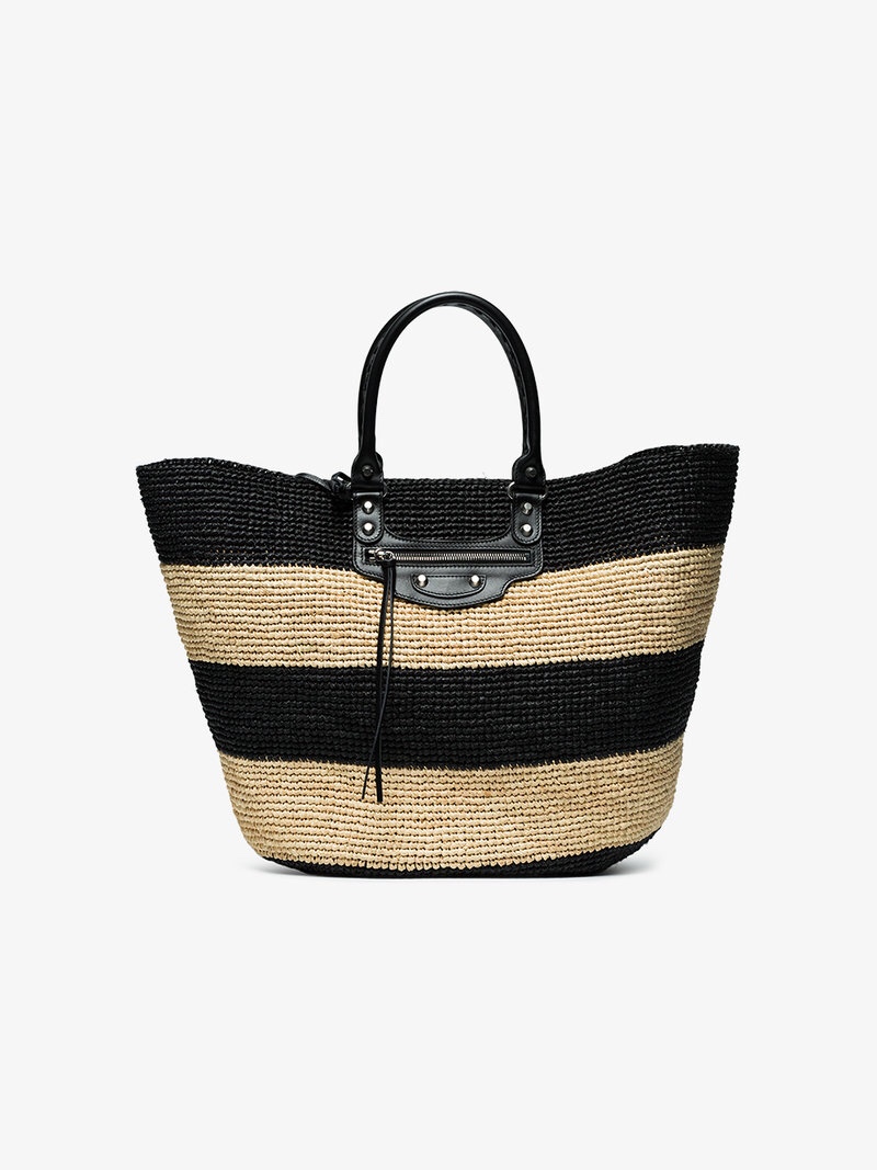 Balenciaga Stripe Panier Raffia Tote Bag | image by Brownsfashion.com