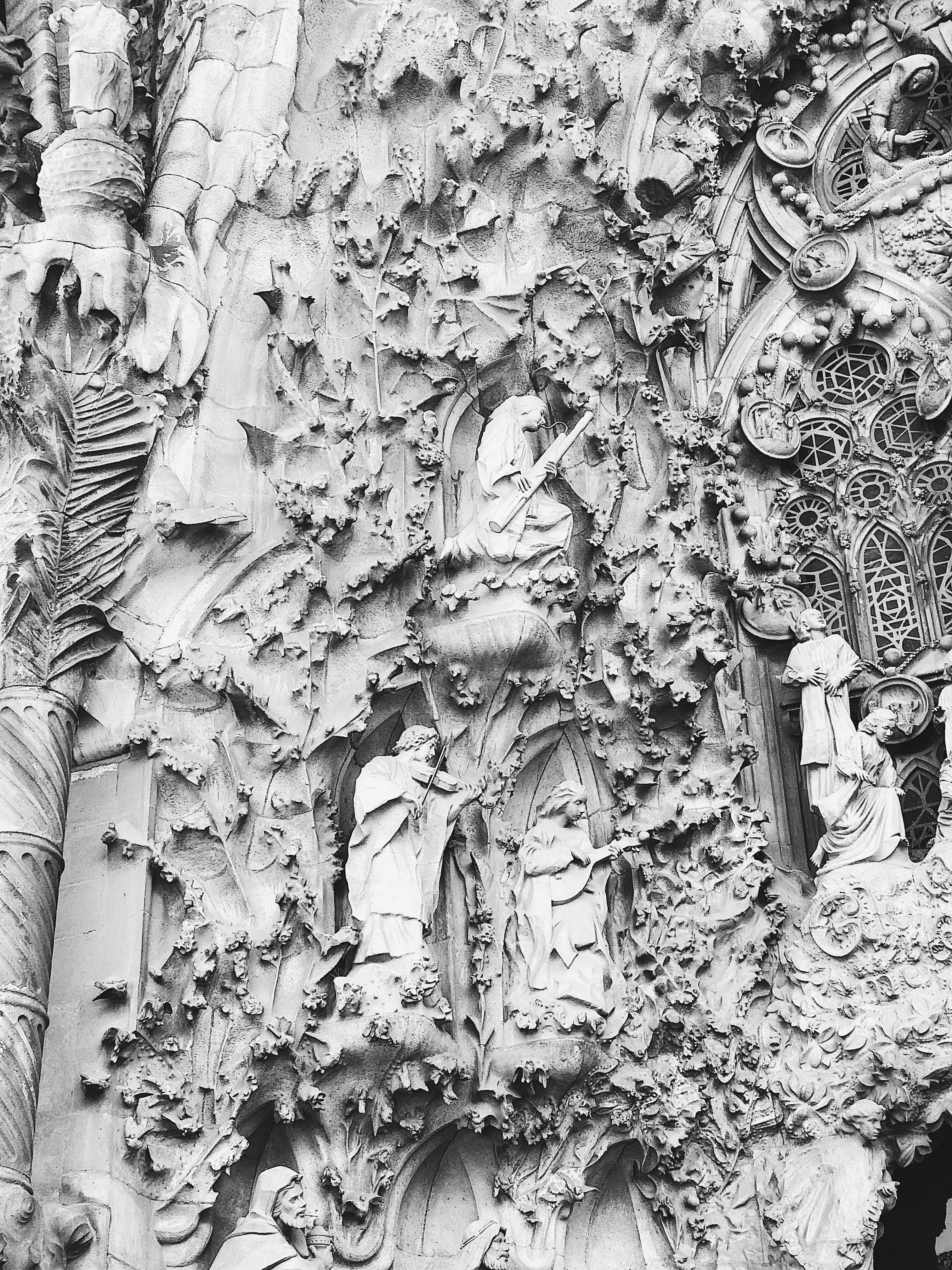 La Sagrada Familia carved details (Barcelona, Spain)