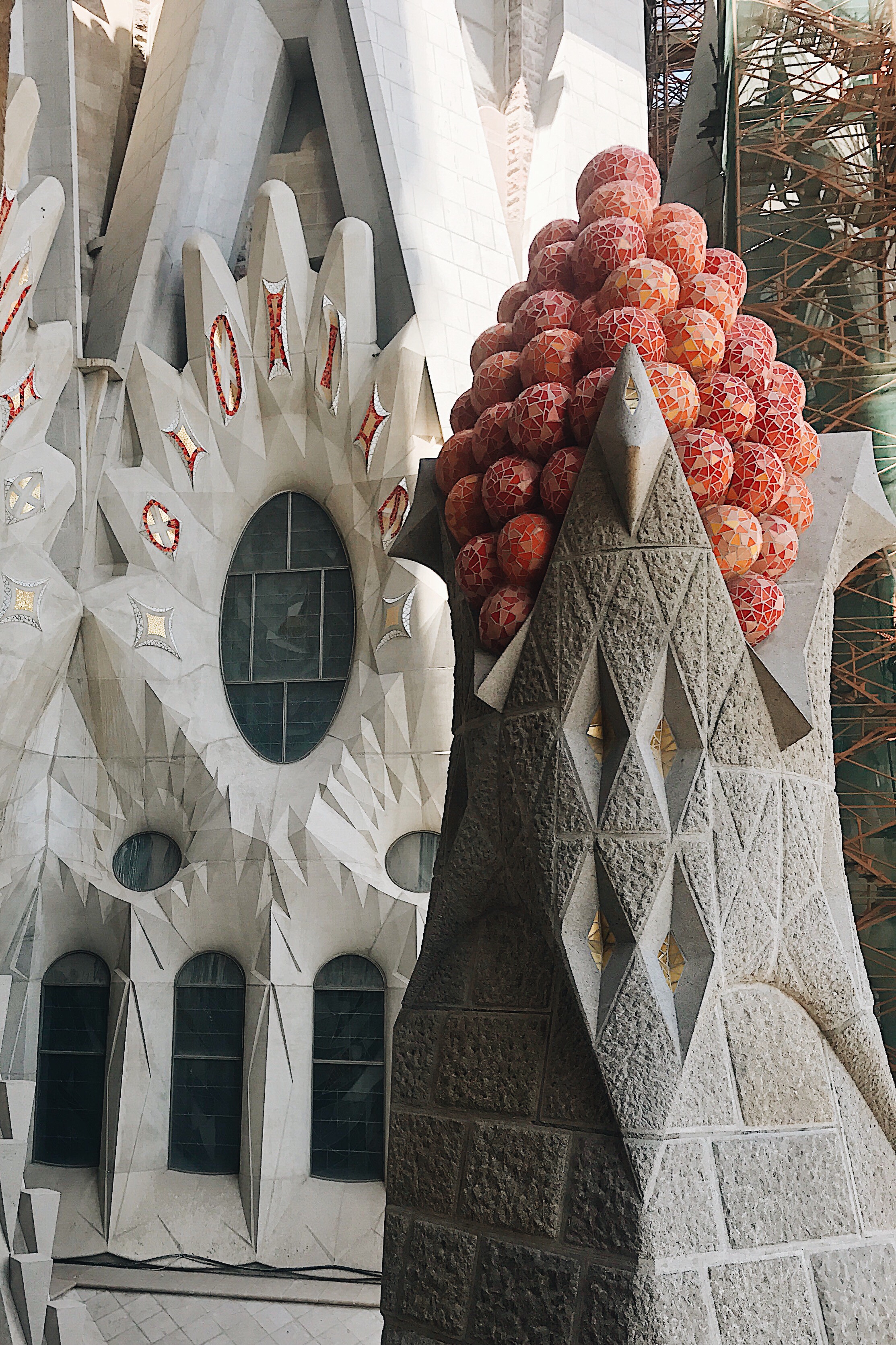 Detail of the carving work at La Sagrada Familia