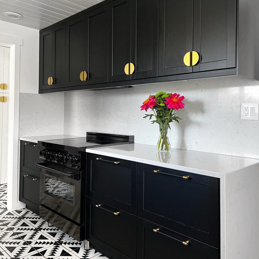 Kitchen Remodel Reveal! IKEA Cabinets + Black & White Geometric Tile&nbsp;Floors