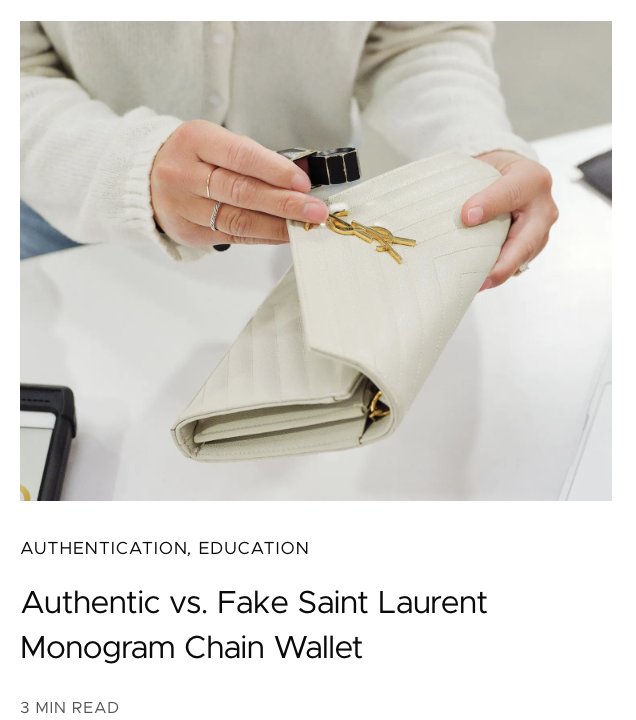 Authentic vs Fake Saint Laurent Monogram Chain Wallet by Becca Risa Luna Monogram Chain Wallet 